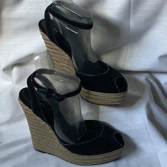 ♦️ THEORY espadrille sandals 9.5 platform wedge heels $300 Rtl - Picture 6 of 8
